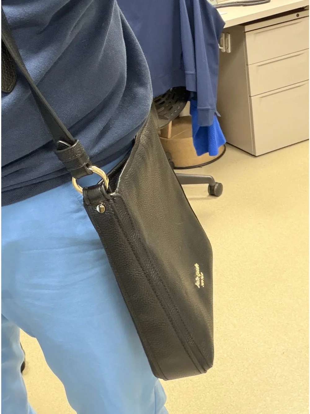 kate spade Black Pebbled Leather Crossbody Purse